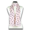 Pink polka dot silk chiffon scarf, oblong shape. Lightweight and easy to tie. Scarf by ANNE TOURAINE Paris™ (1)