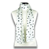 White polka dot silk chiffon scarf, oblong shape. Lightweight and easy to tie. Scarf by ANNE TOURAINE Paris™ (1)