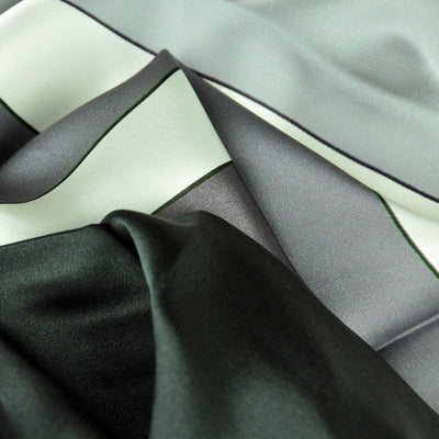 Black and white extra large silk scarf with a modern geometric design: versatile and trendy. Scarf ANNE TOURAINE Paris™ (5)