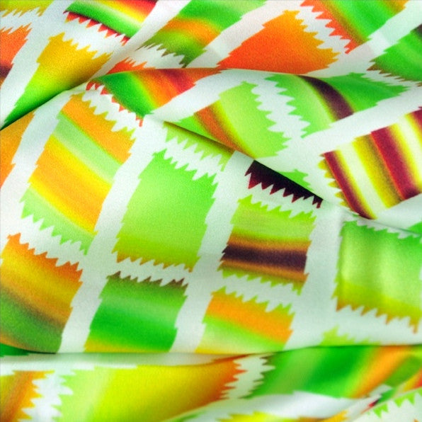 Green and brown extra large silk scarf with a contemporary ethnic pattern: versatile and easy to wear all year round. Scarf ANNE TOURAINE Paris™ (5)