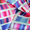 Pink and blue extra large silk scarf with a contemporary ethnic pattern: versatile and easy to wear all year round. Scarf ANNE TOURAINE Paris™ (5)
