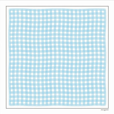 Turquoise and white extra large silk scarf with a fresh and modern stripe pattern: versatile and easy to wear all year round. Scarf ANNE TOURAINE Paris™ (2)