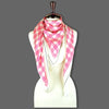 Pink and white extra large silk scarf with a fresh and modern stripe pattern: versatile and easy to wear all year round. Scarf ANNE TOURAINE Paris™ (6)