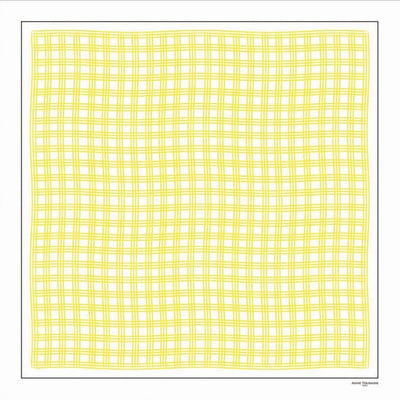 Yellow and white extra large silk scarf with a fresh and modern stripe pattern: versatile and easy to wear all year round. Scarf ANNE TOURAINE Paris™ (2)