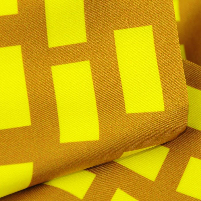 Silk twillies: brown and yellow silk twilly by ANNE TOURAINE Paris™